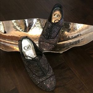 Gianni Bini sparkle flat lace up shoes